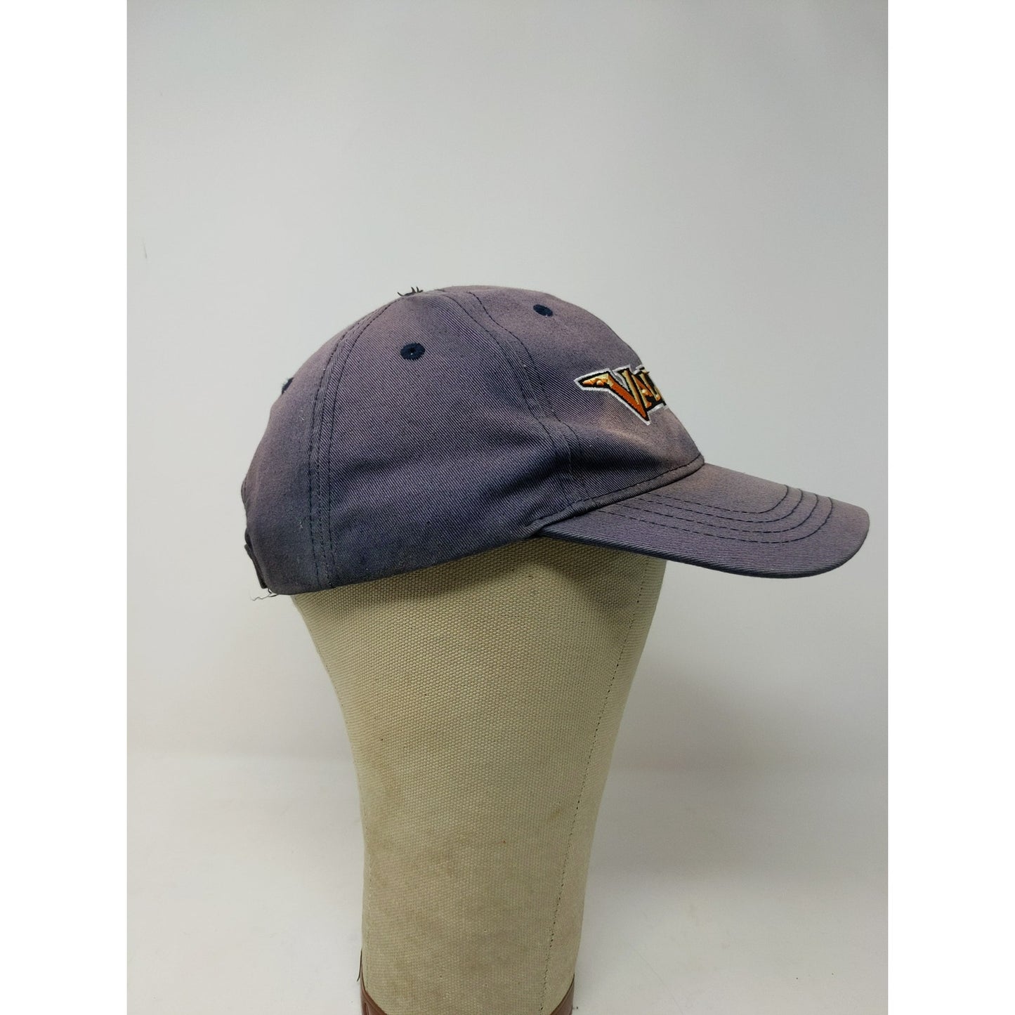 Cedar Point Valravn Rollercoaster Strapback Adjustable Hat Distressed Blue