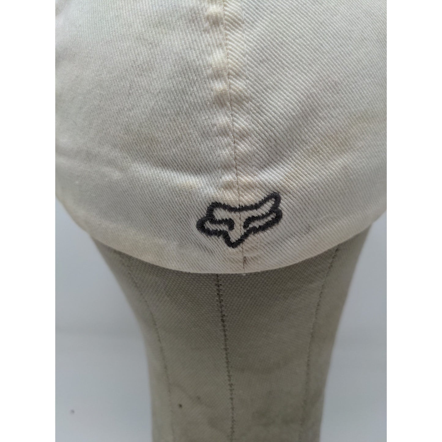 Fox Racing FlexFit Hat Embroidered Logo White SZ S/M Autographed Stains