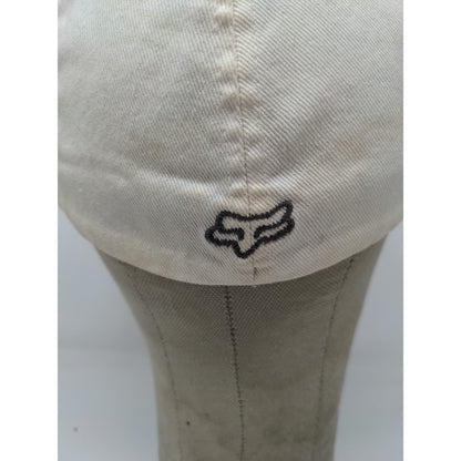Fox Racing FlexFit Hat Embroidered Logo White SZ S/M Autographed Stains
