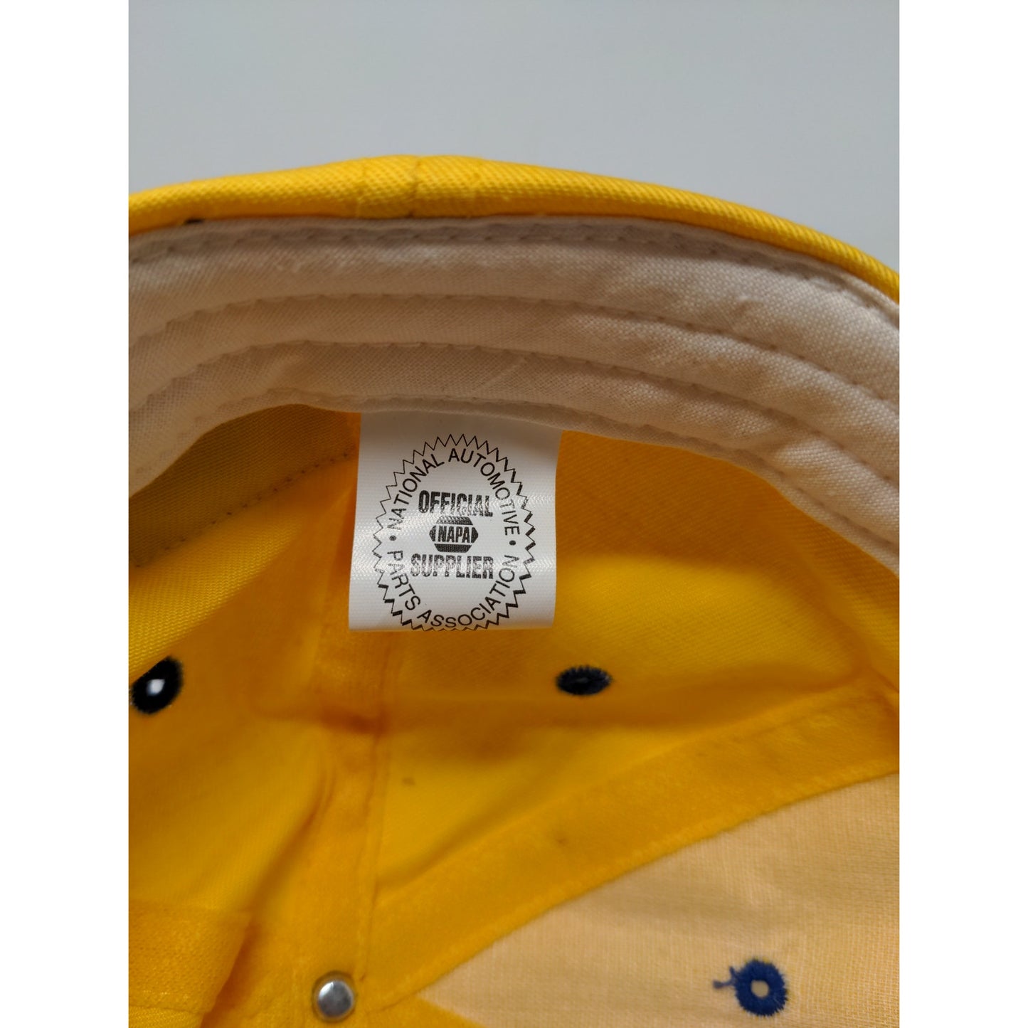 VTG Napa 75th Anniversary 2000 Y2K Strapback Hat Embroidered Yellow