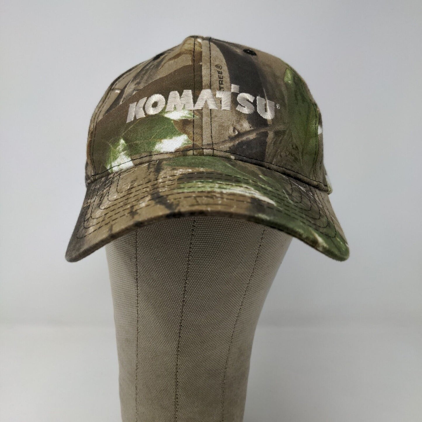 Cap America Men's Camo Komatsu Strapback Hat Green Brown Embroidered Logo