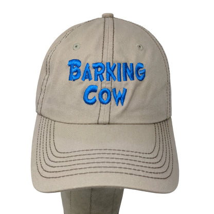 Barking Cow Slideback Hat Beige Tan Adjustable Embroidered Logo