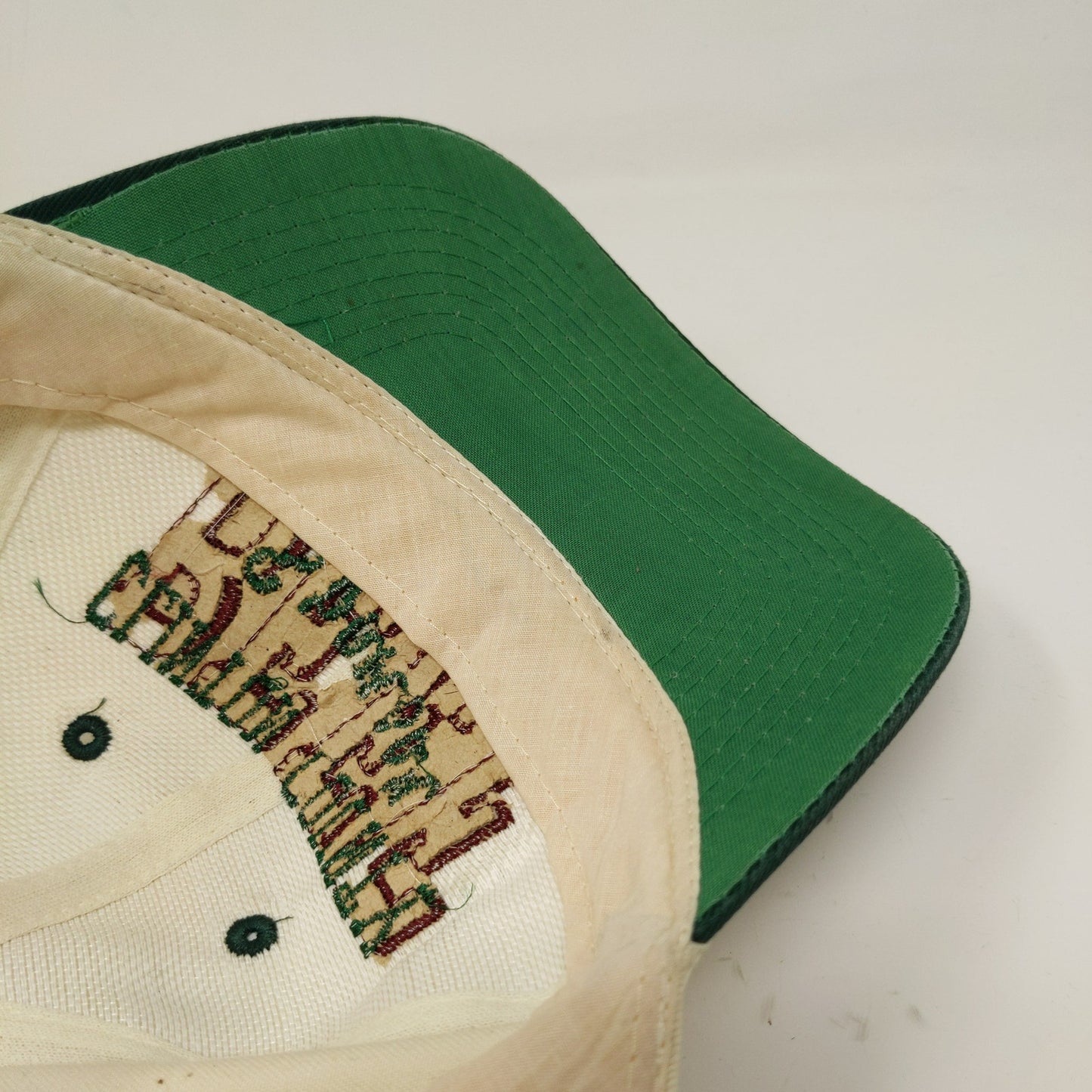 Toppers Clinton County BEEF Snapback Hat White Green Embroidered Text OSFA