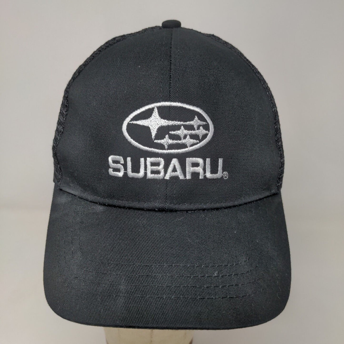 Subaru Men's Adventure Snapback Mesh Back Hat Black Adjustable Embroidered Logo