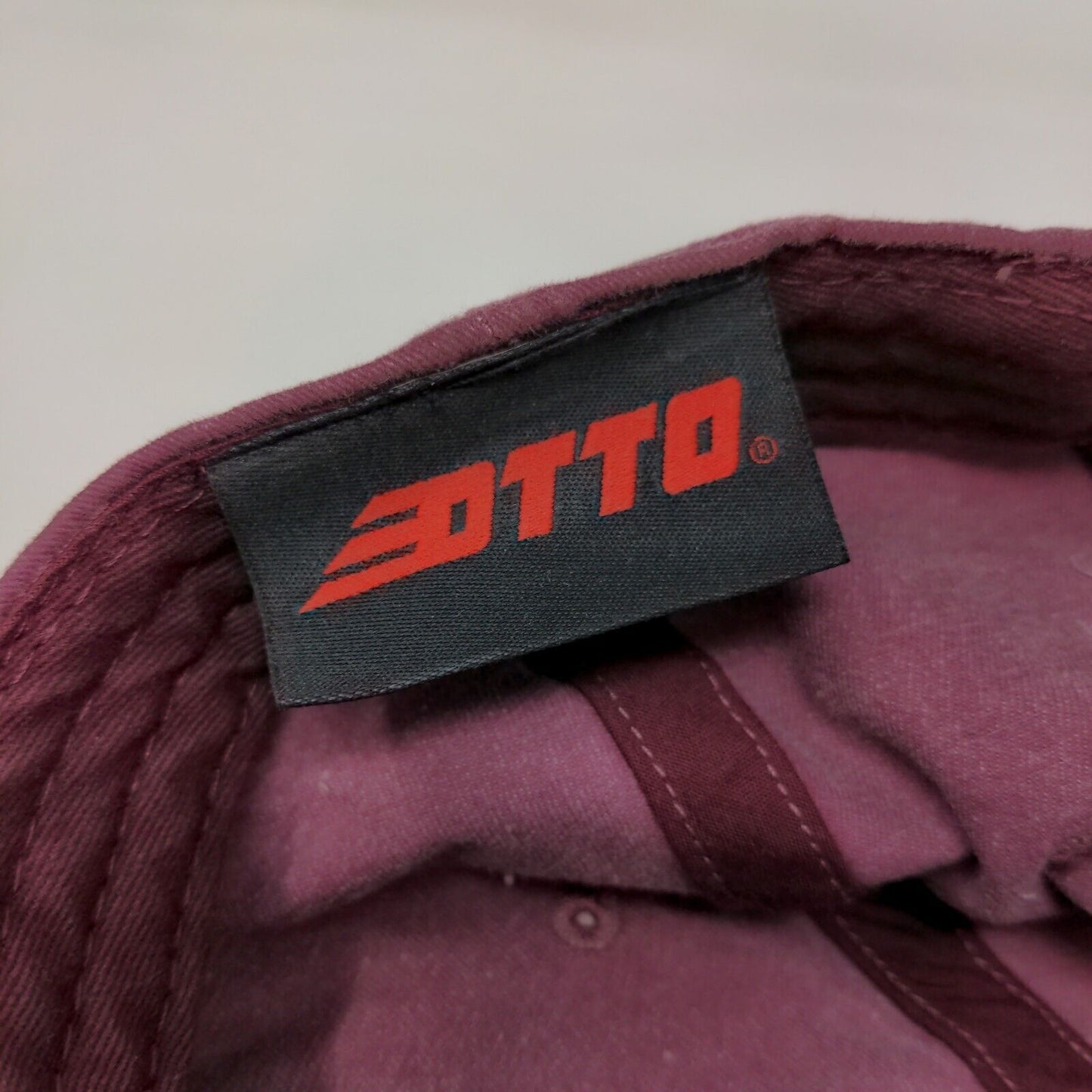 Otto Men's Slideback Hat Red Burgundy Woodsy's Pizza Embroidered Logo