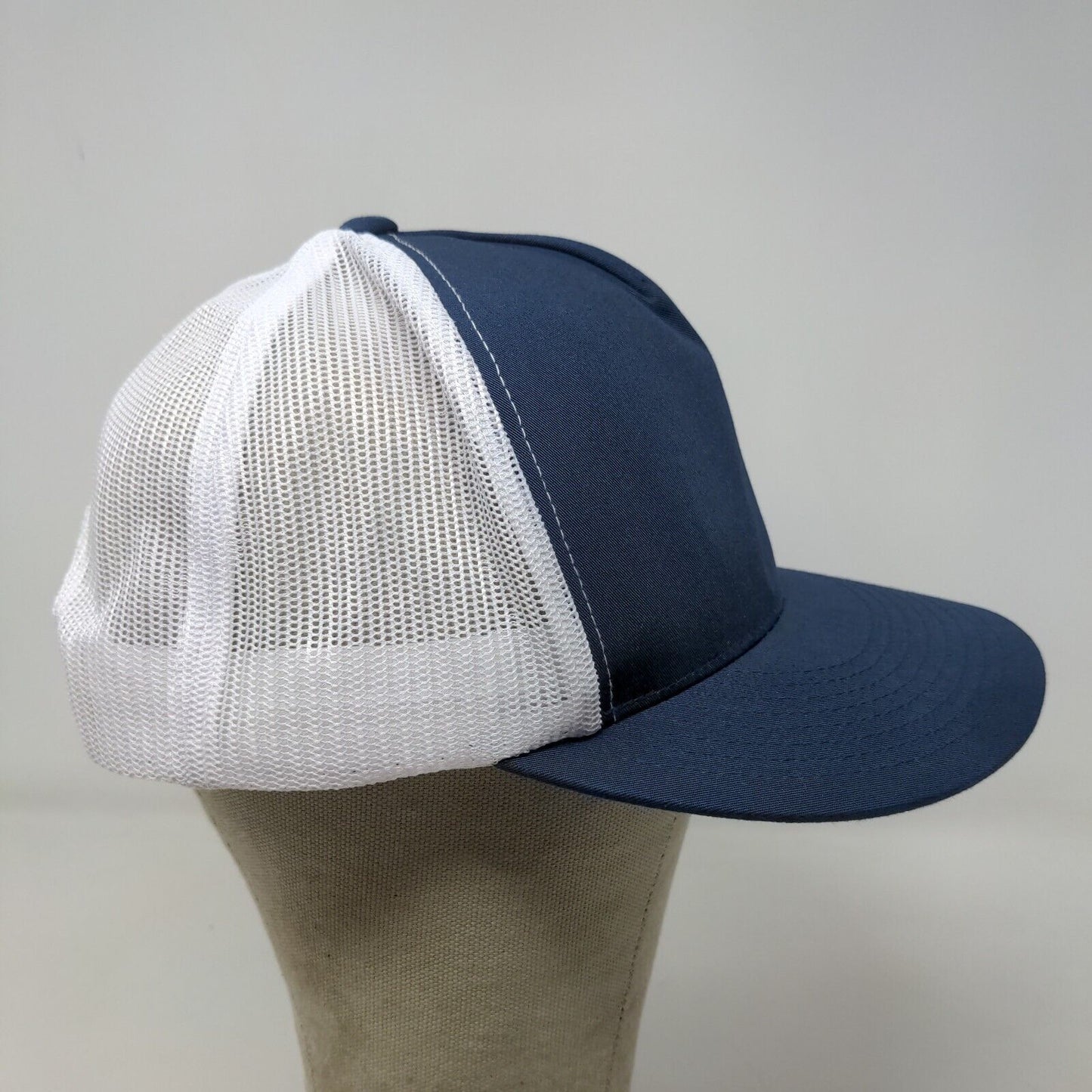 Unbranded Men's Mesh Back Snapback Hat Blue White Embroidered FI2 Logo