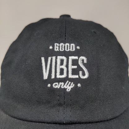 Good Vibes Only Men's Slideback Hat Black Adjustable Embroidered Logo