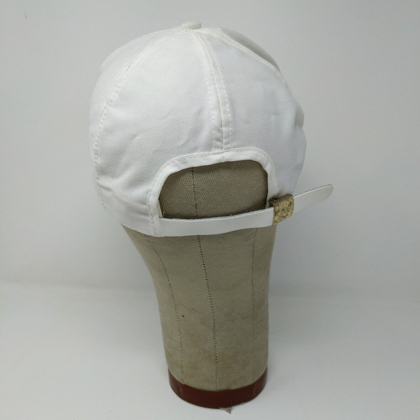 VINTAGE General Motors Hat White Strap Back Cap Trucker Patch Logo UAW GM 80s