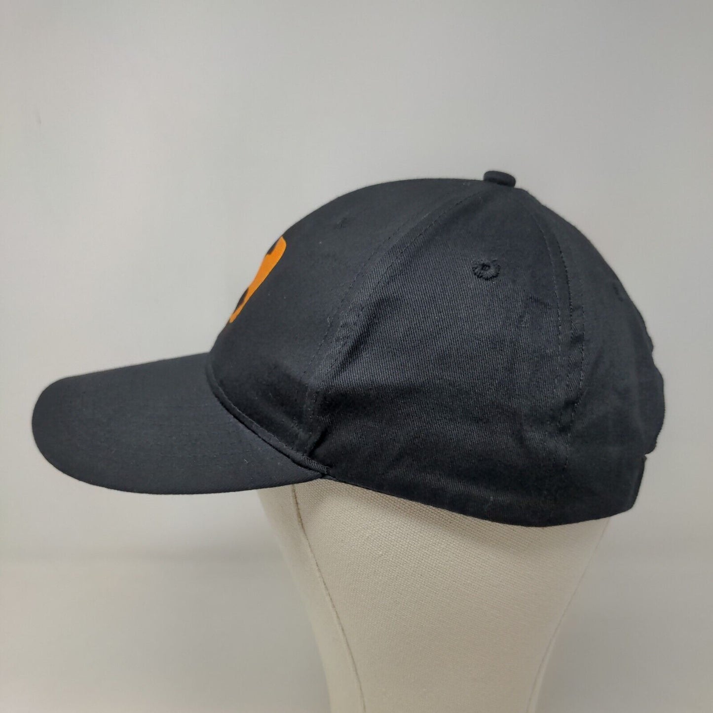 Hit Wear Men's Strapback Hat Black OSFA Embroidered Logo 100% Cotton