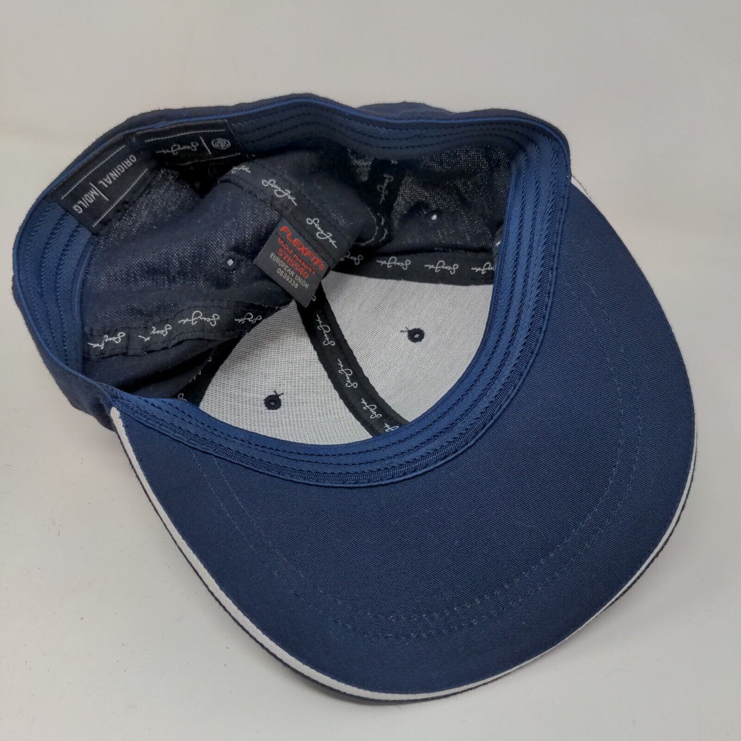 Sean John Men's Fitted Hat Blue Size M/L Embroidered Logo 100% Cotton