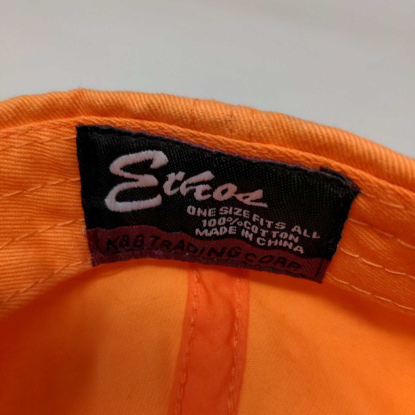 Etkos Men's Slideback Hat Orange Size OSFA Blank 100% Cotton