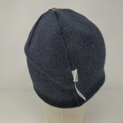 Calvin Klein Men's Beanie Hat Black 100% Acrylic Striped Spell Out