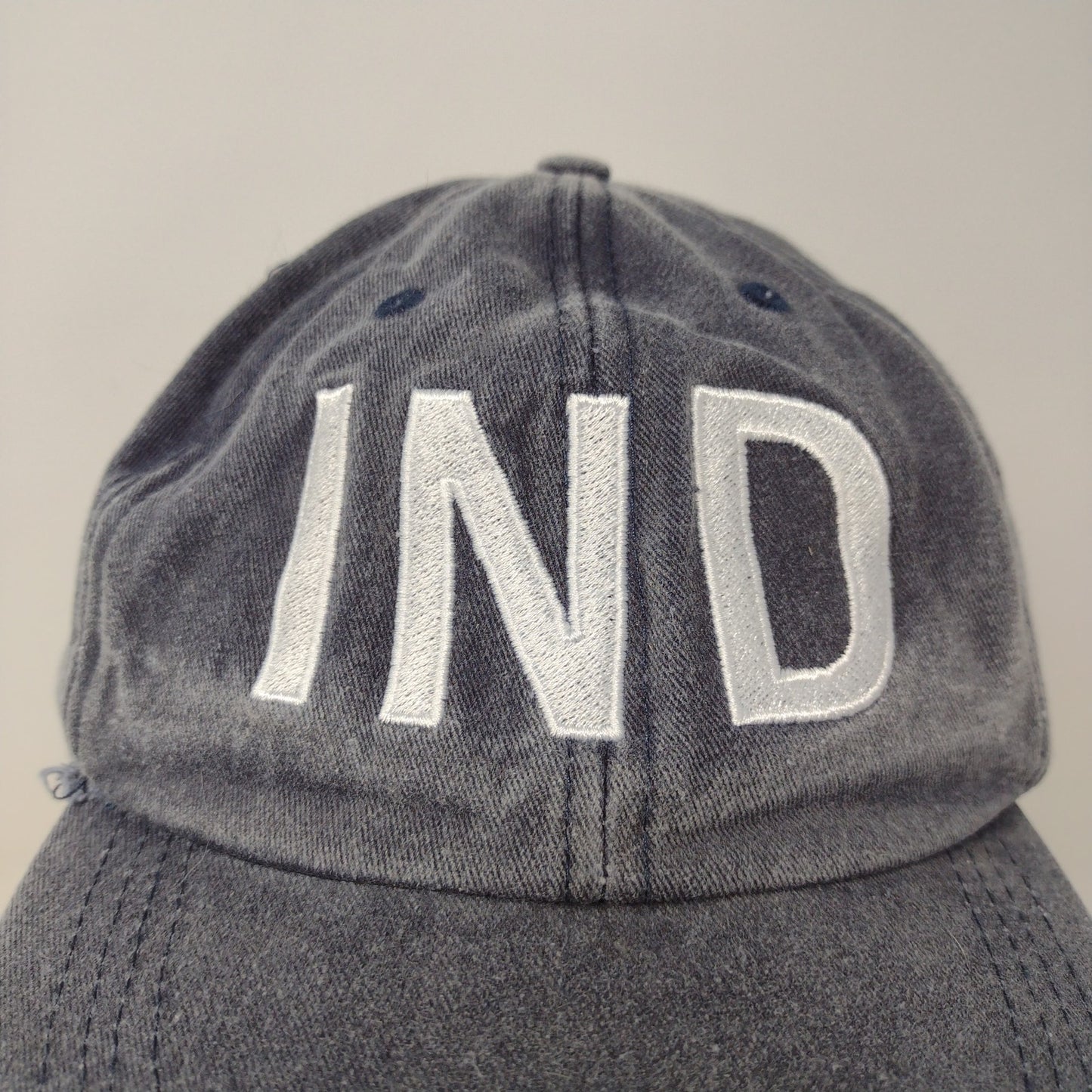 IND Strapback Hat OSFA Embroidered Logo Gray 100% Cotton Adjustable