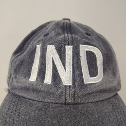 IND Strapback Hat OSFA Embroidered Logo Gray 100% Cotton Adjustable