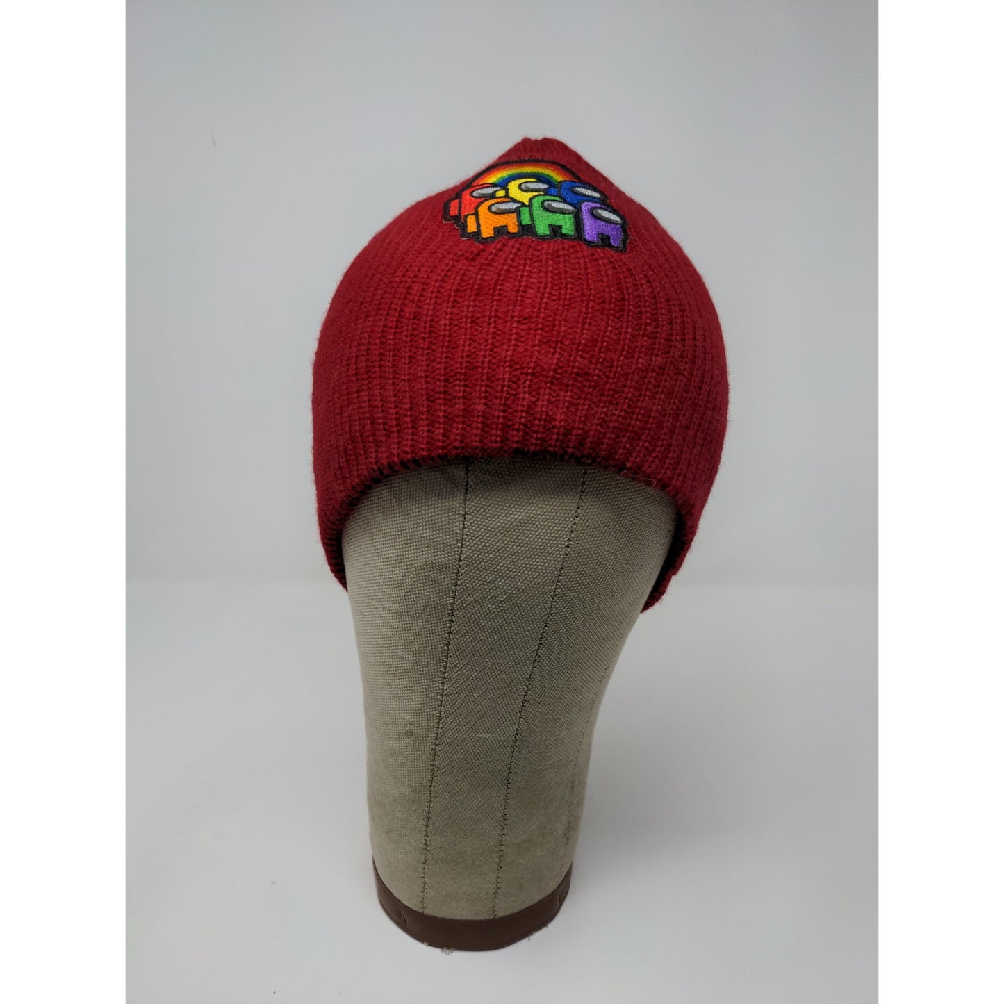 J.X.M.Y. Among Us Beanie Hat Embroidered Logo Rainbow Game Red SUS