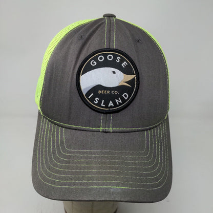 Goose Island Beer Co Mens Meshback Snapback Hat Gray Yellow Embroidered Logo