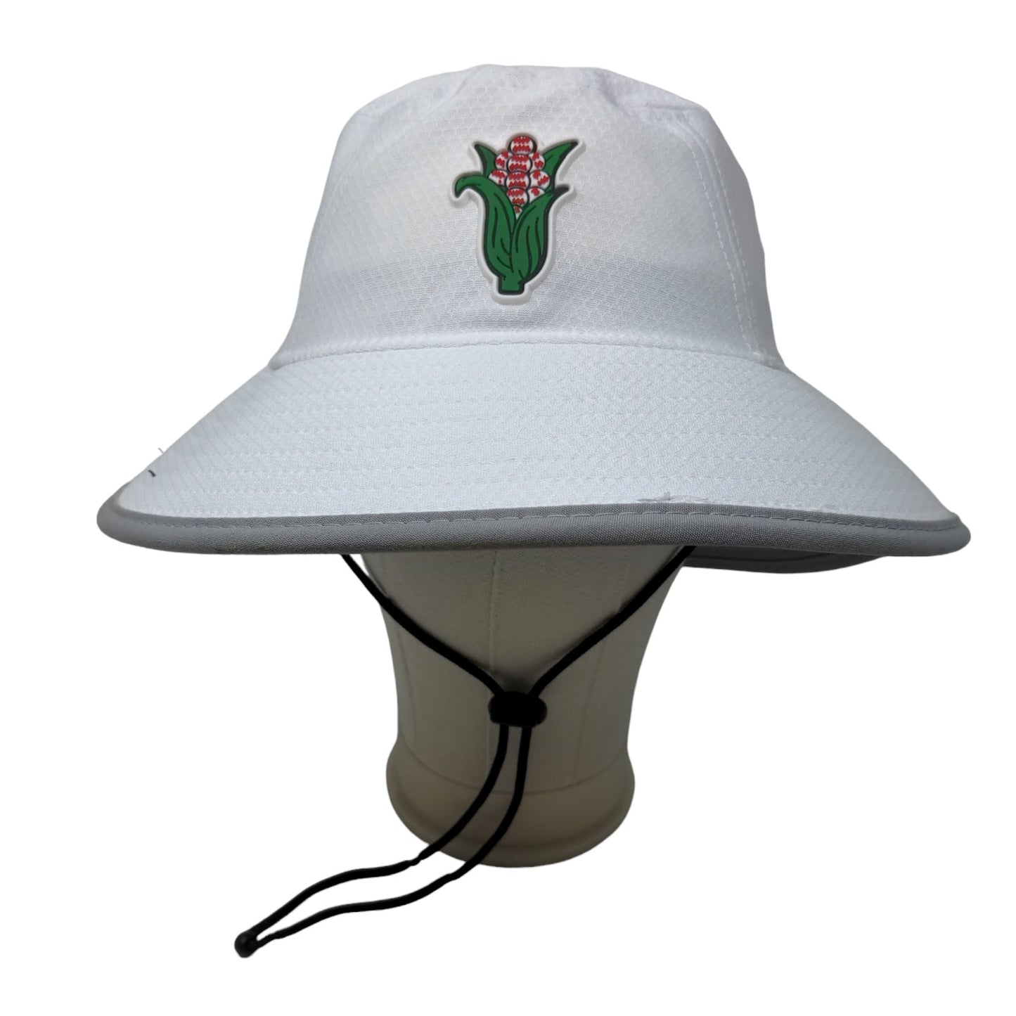 New Era Men's Sun Hat Wide Brim White Size L/XL 3D Flower Logo 100% Polyester