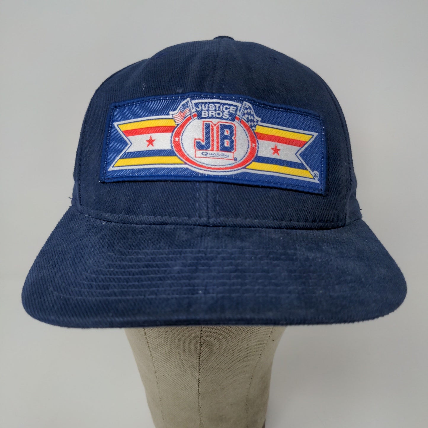 Justice Bros Snapback Hat Blue OSFA Embroidered Logo Made in USA