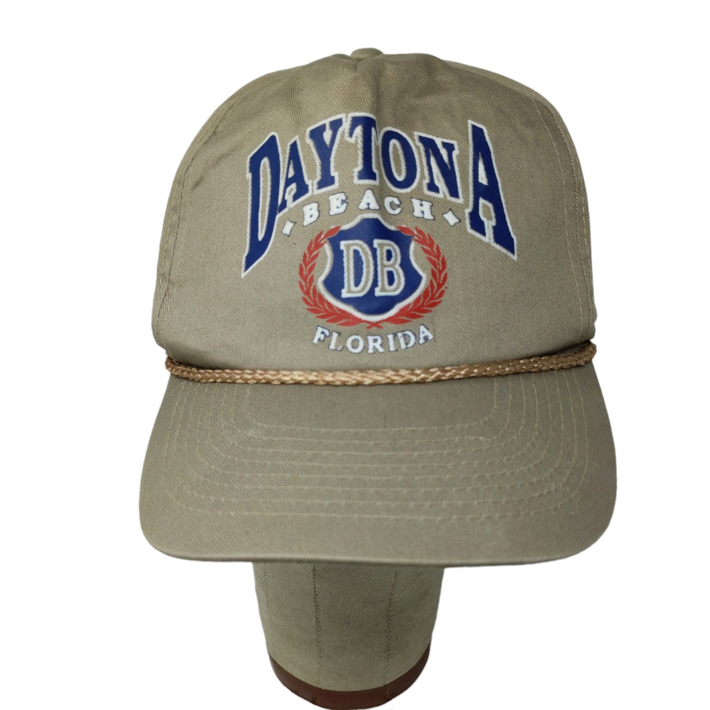 Cobra Daytona Beach Florida Double Snapback Trucker Hat Brown OSFA Rope