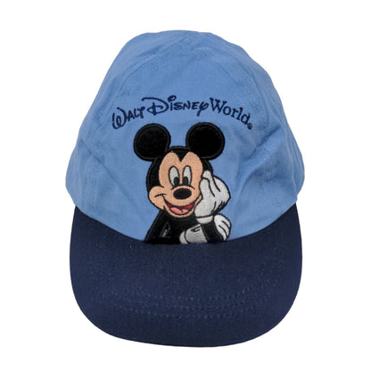 Walt Disney World Baby Boy's Hat Blue Stretchy Embroidered Mickey Mouse Logo