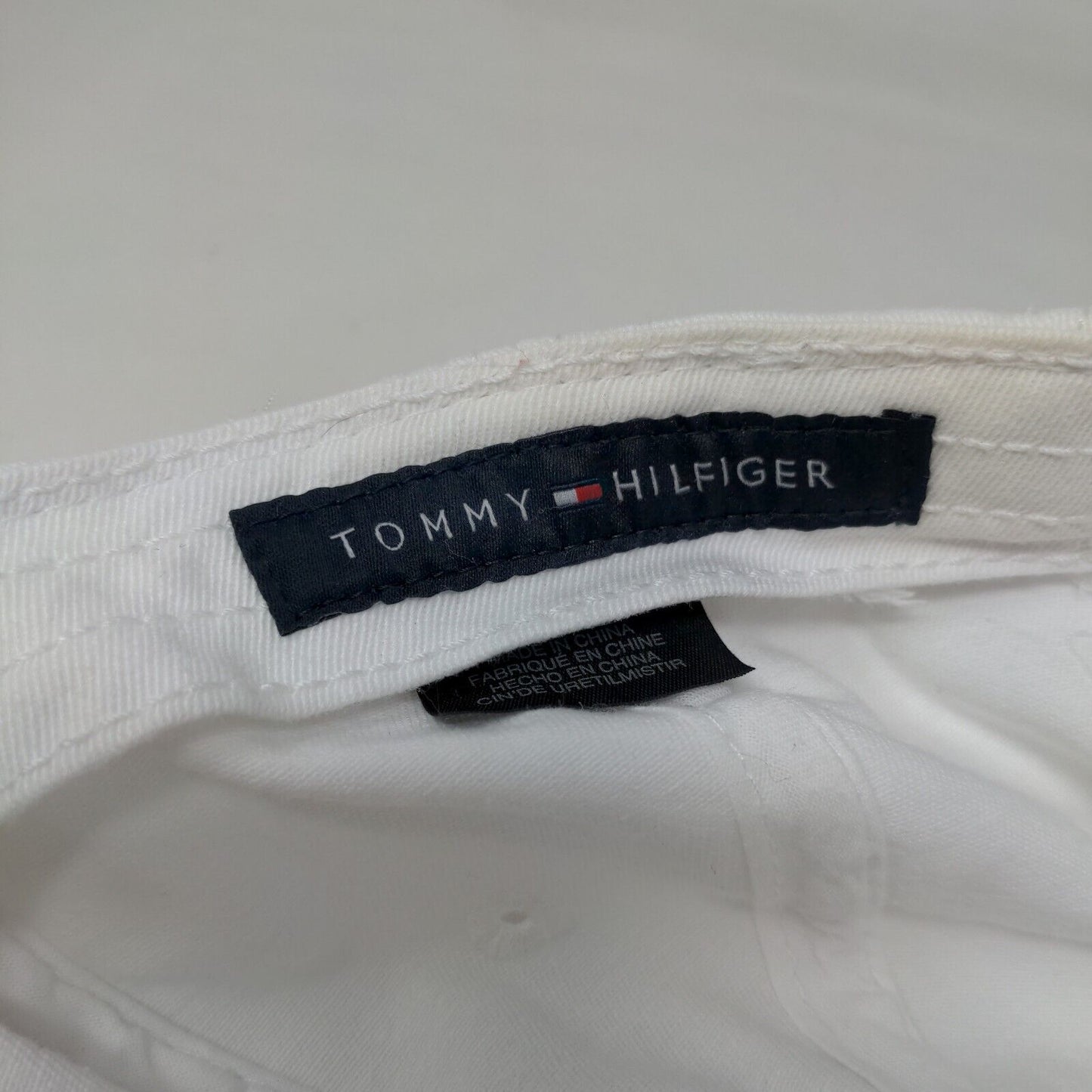 Tommy Hilfiger Men's Slideback Hat White Size OS Embroidered Logo Cotton