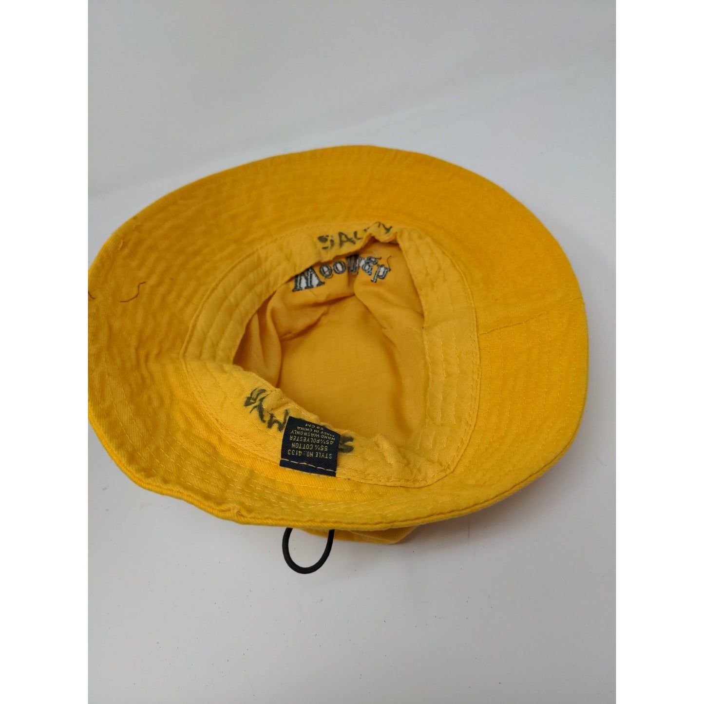 Woodleigh Bucket Hat Yellow Size 58 CM Embroidered Spell Out