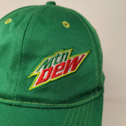 Mtn Dew Strapback Hat Green OSFA Embroidered Logo Soda Soft Drink