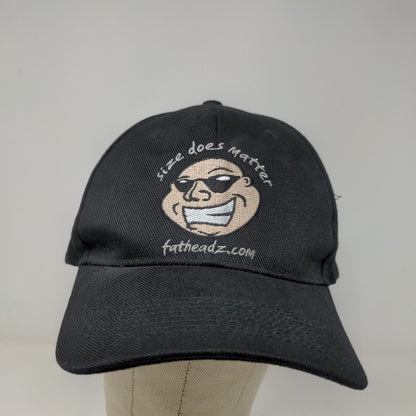 Fatheadz Men's Strapback Hat Black Adjustable Embroidered Logo