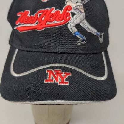 New York Strapback Baseball Hat Black Adjustable Embroidered Logo