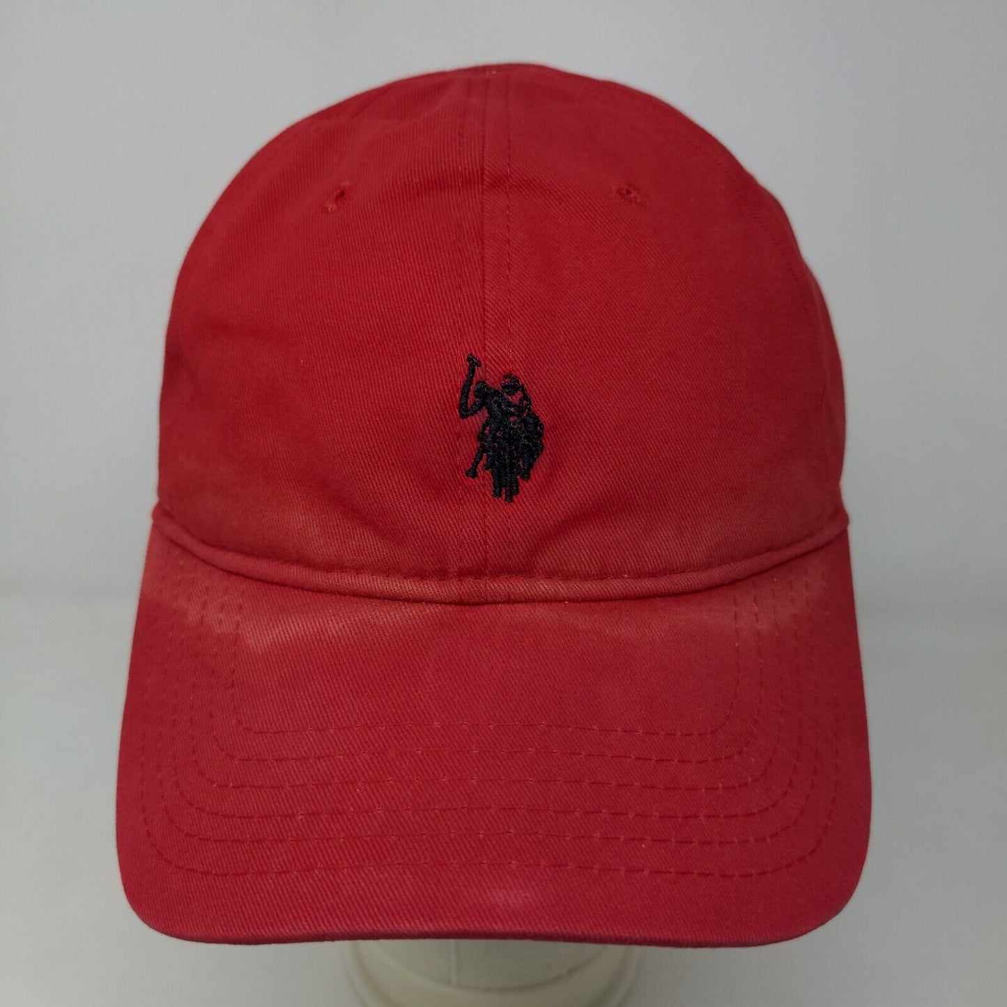 U.S. Polo Assn Men's Slideback Hat Red Adjustable Embroidered Logo Distressed