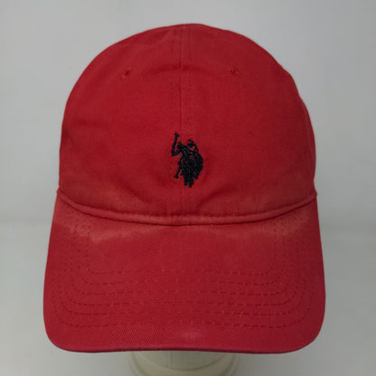 U.S. Polo Assn Men's Slideback Hat Red Adjustable Embroidered Logo Distressed