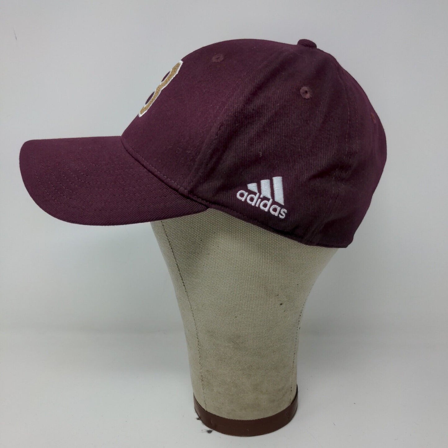 Adidas Mens Fitted Hat Purple Burgundy Size S/M Embroidered B Logo