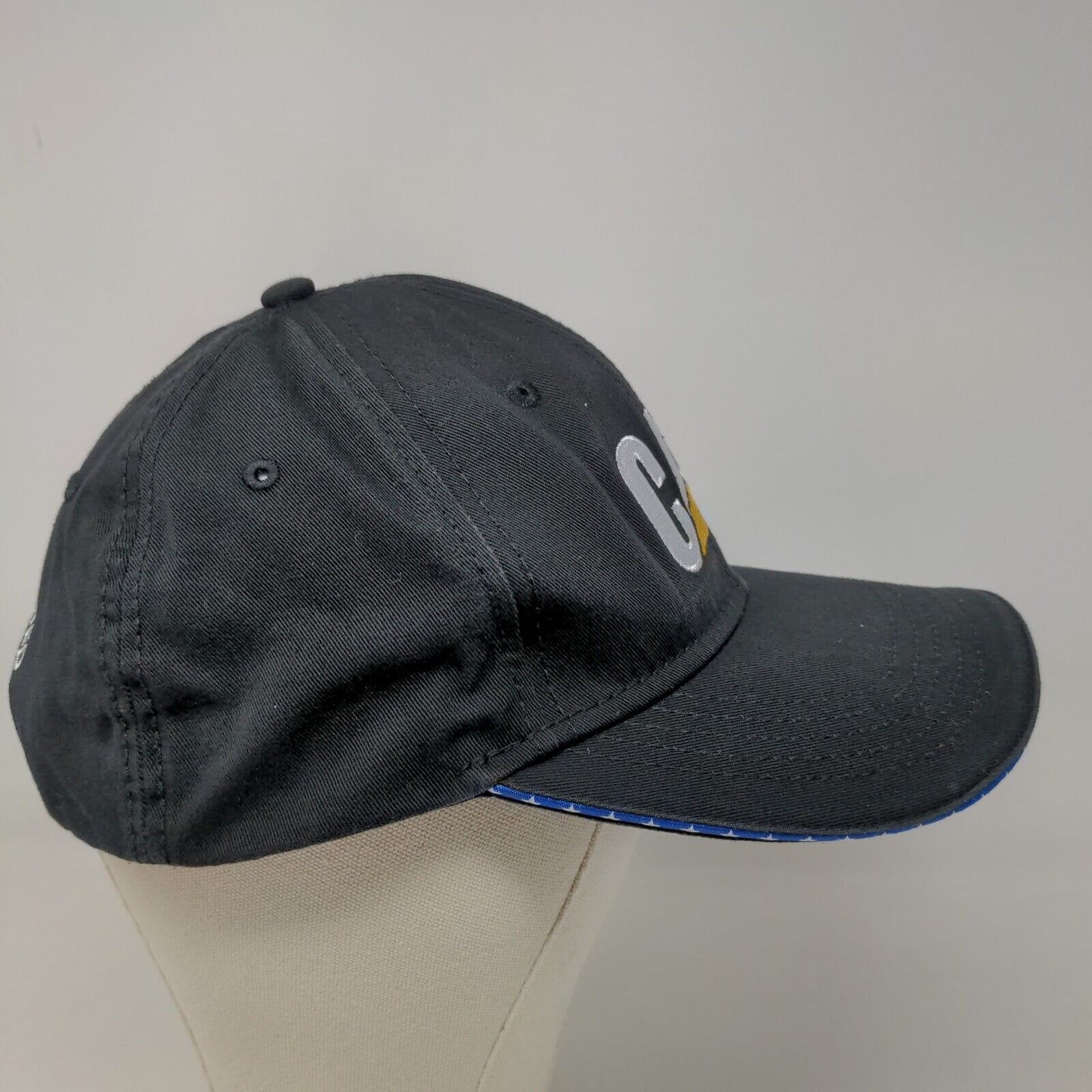 CAT Caterpillar Men's Strapback Hat Black Adjustable Embroidered Logo Cotton