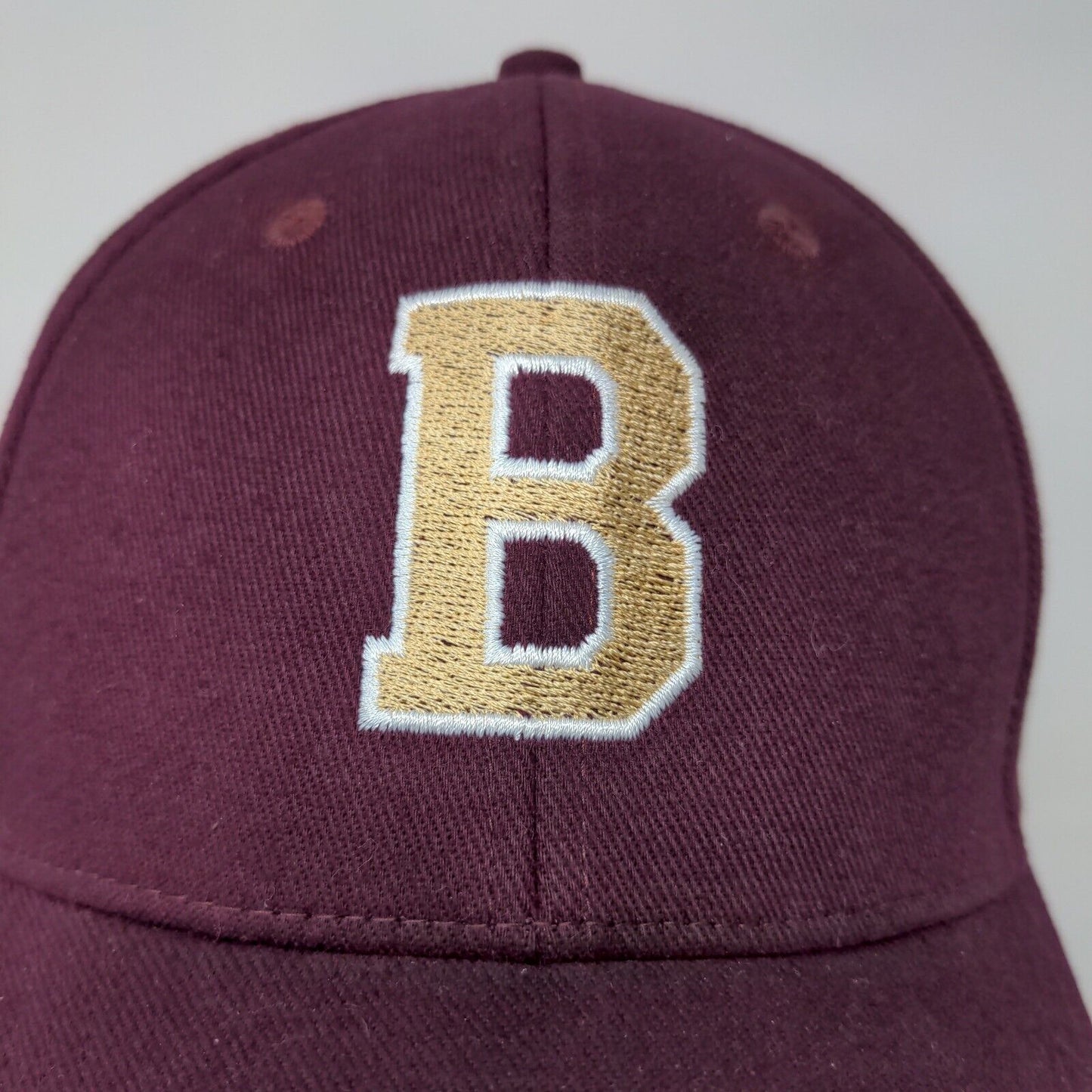 Adidas Mens Fitted Hat Purple Burgundy Size S/M Embroidered B Logo