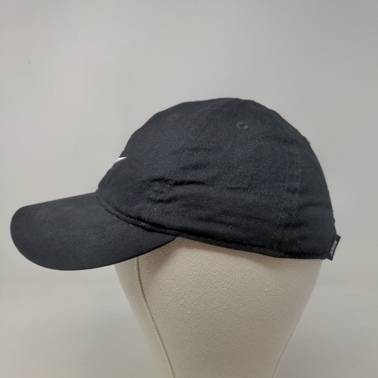 Nike Boy's Strapback Hat Black Size Child Embroidered Logo 100% Cotton