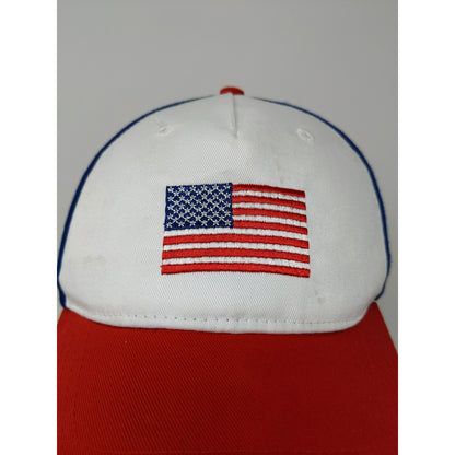 Target Patriotic American Flag Red White & Blue Slideback Hat Embroidered