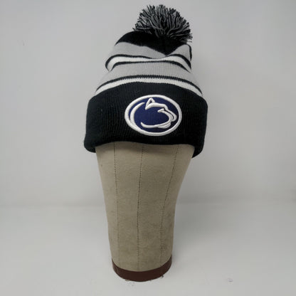 City Hunters Penn State Nittany Lions Beanie Hat Gray Black Pom Pom Embroidered