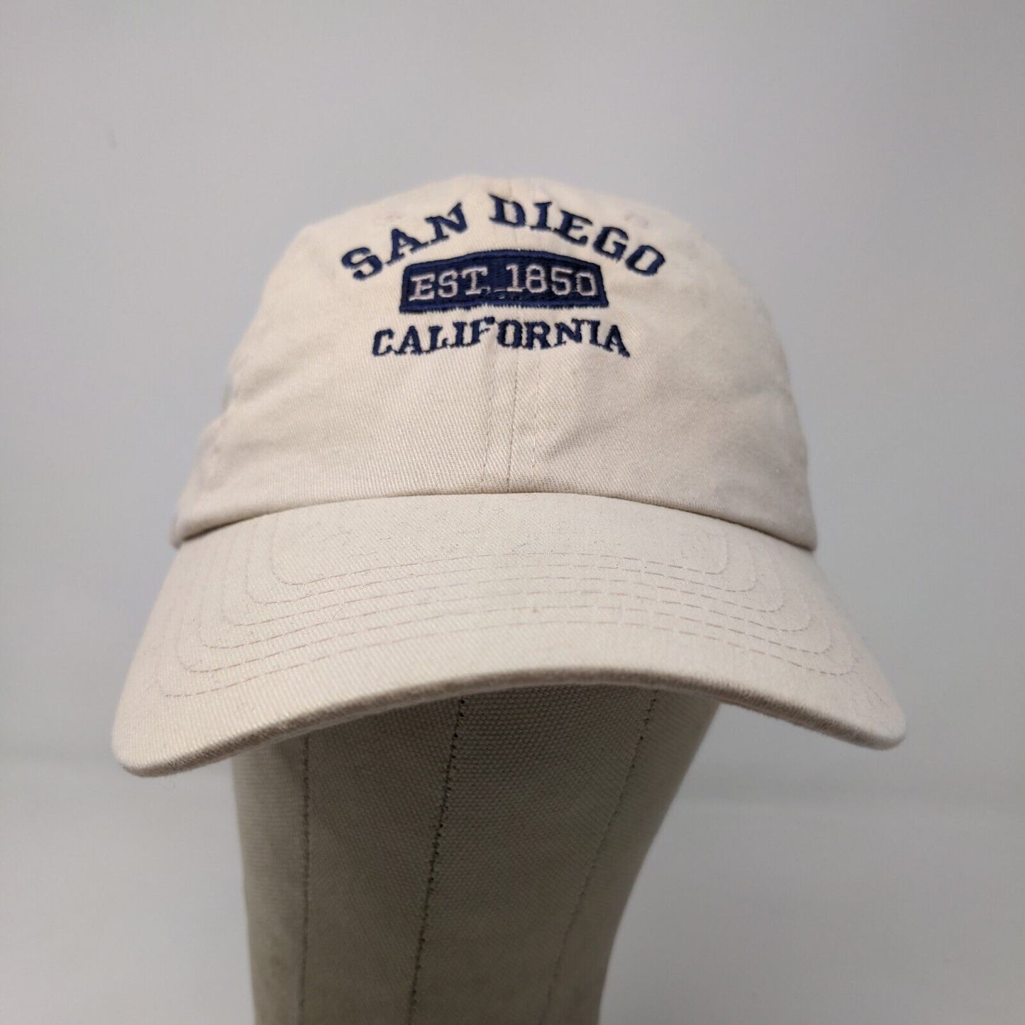 Big X Men's Slideback Hat Tan San Diego California Cap Cotton Embroidered