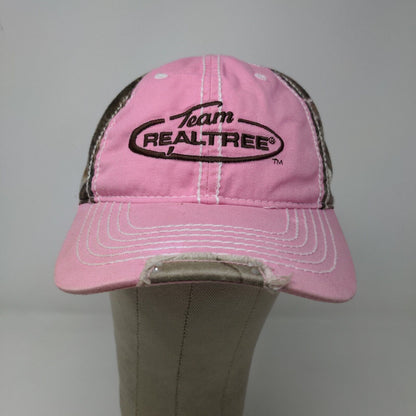 Team Realtree Women's Strapback Hat Pink Camo OSFA Embroidered Logo