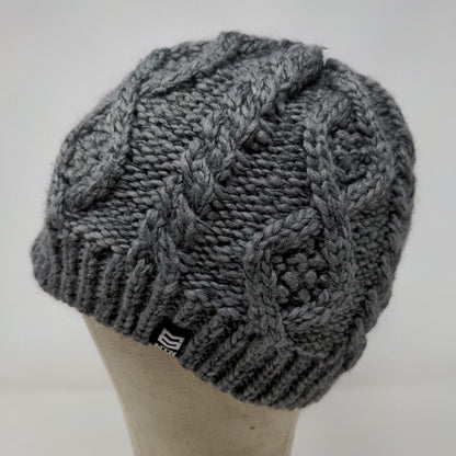 Chaos Women's Knit Beanie Hat Cap Cable Knit Gray One Size Acrylic