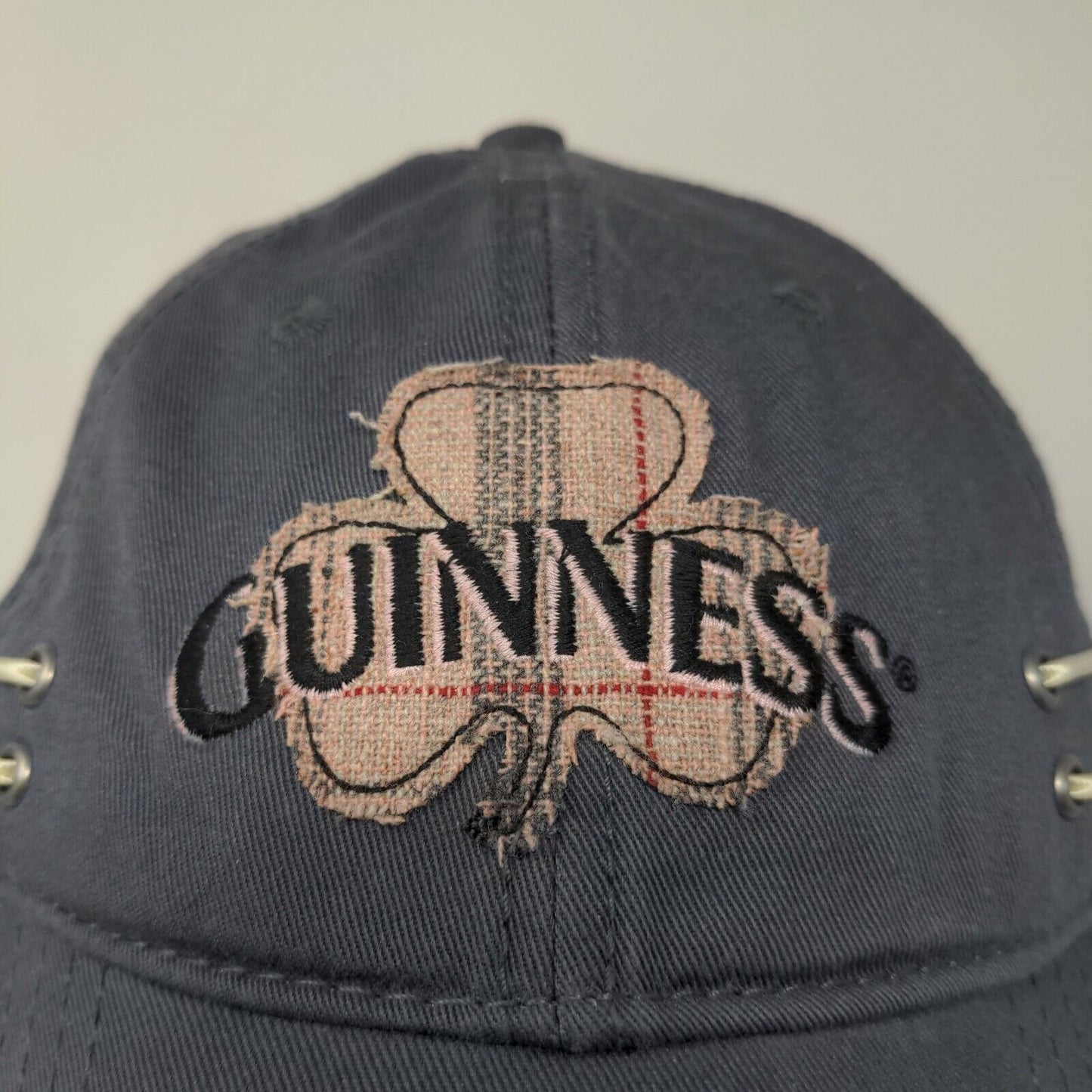 Guinness Mens Hat Gray OSFM Strapback Cap Embroidered Clover Logo