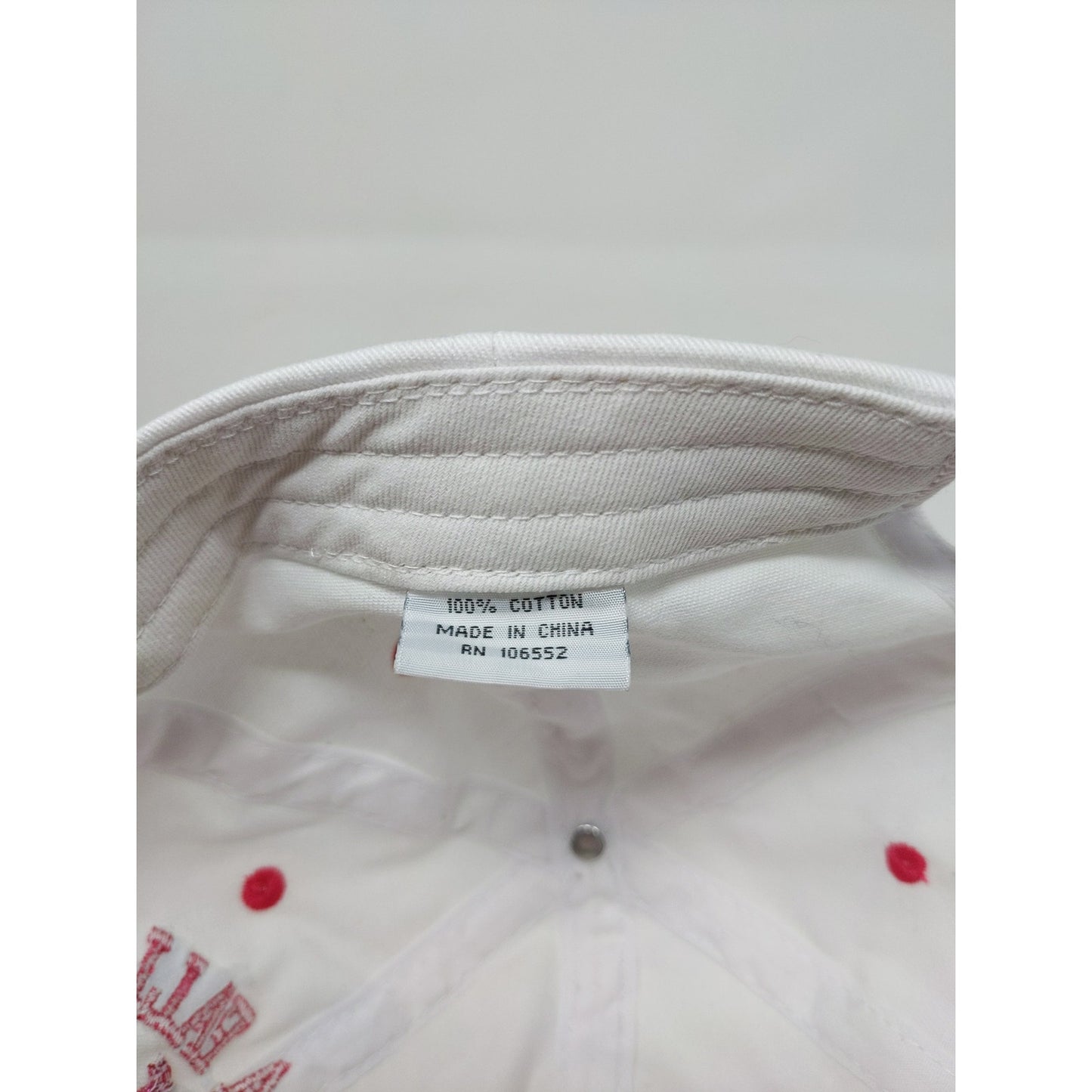 Niagra Falls State Park Slideback Hat White & Pink Embroidered Spell Out