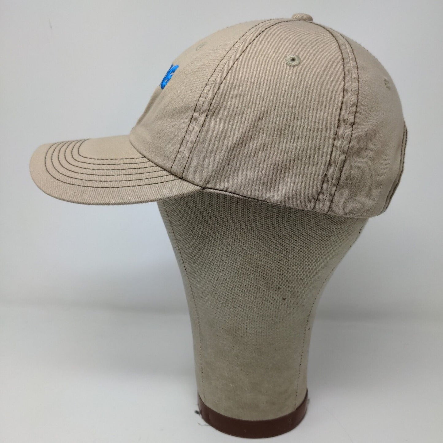 Barking Cow Slideback Hat Beige Tan Adjustable Embroidered Logo