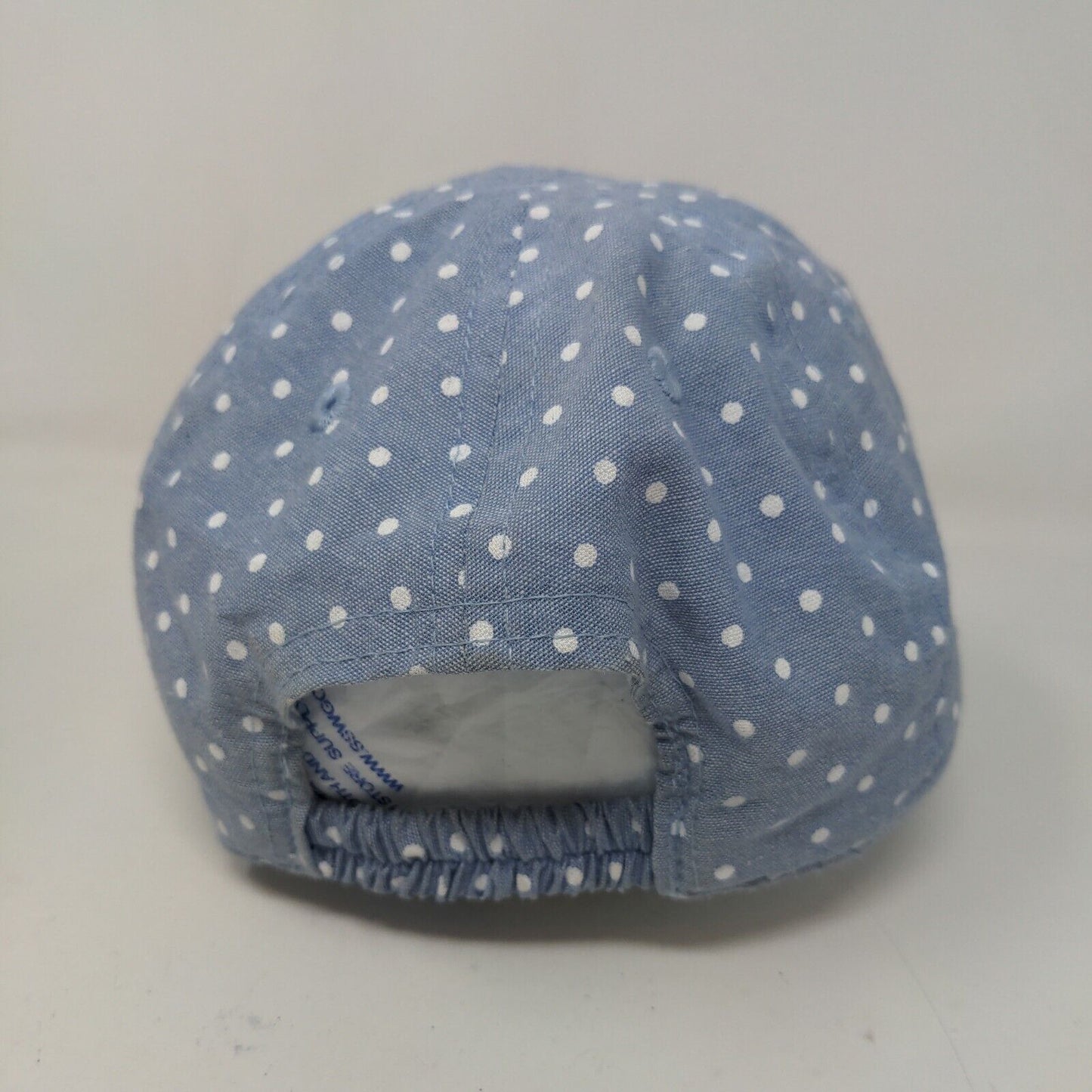 Unbranded Toddler Hat Blue Stretchy 100% Cotton Polka Dot Star Pattern