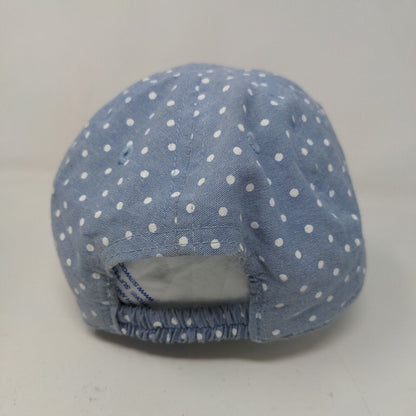 Unbranded Toddler Hat Blue Stretchy 100% Cotton Polka Dot Star Pattern