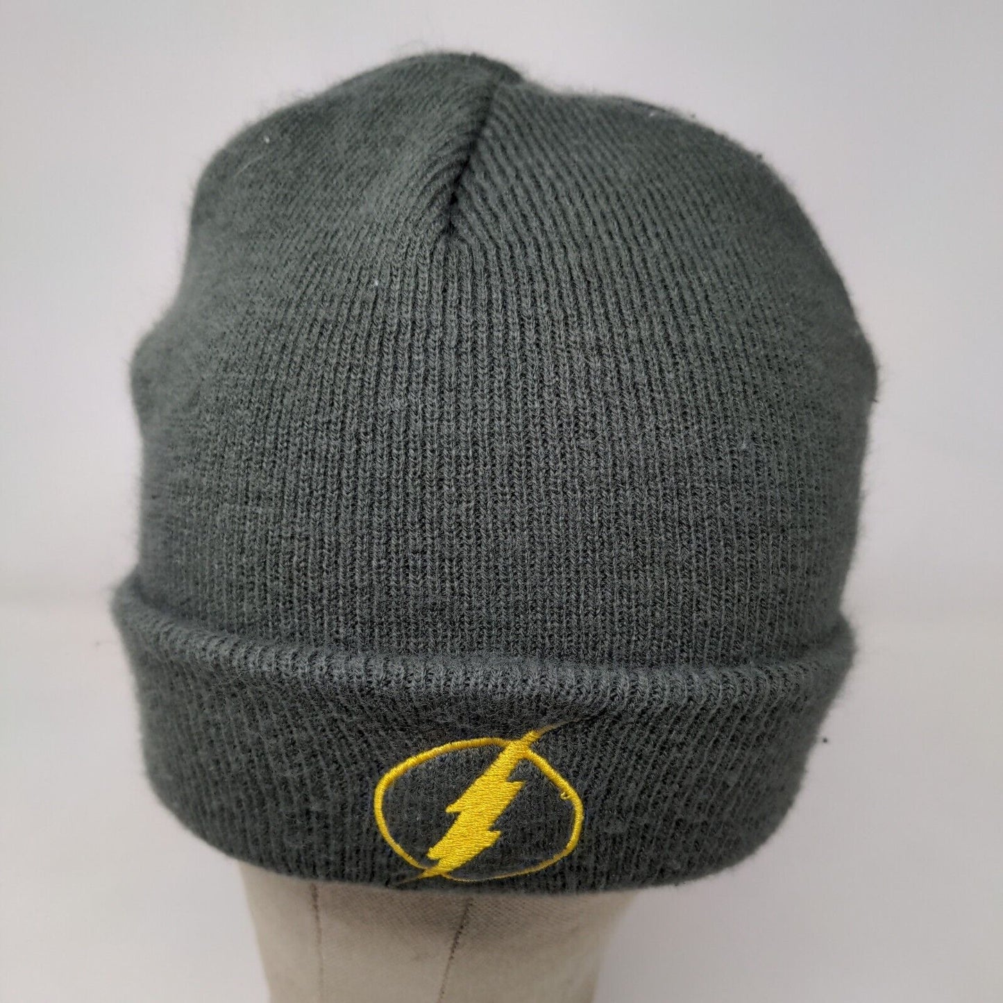 The Flash Boys Knit Beanie Hat Gray Embroidered Logo DC Comics