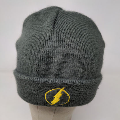 The Flash Boys Knit Beanie Hat Gray Embroidered Logo DC Comics