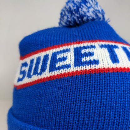 Cap America Men's Knit Beanie Hat Cap Blue Sweetwater Made in USA Pom Pom