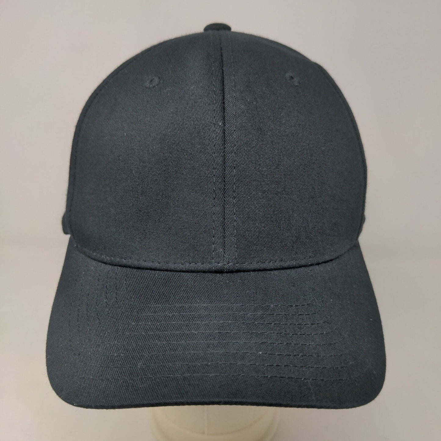 Yupoong Men's FlexFix Fitted Hat Black Size L-XL Blank Cotton Spandex Blend