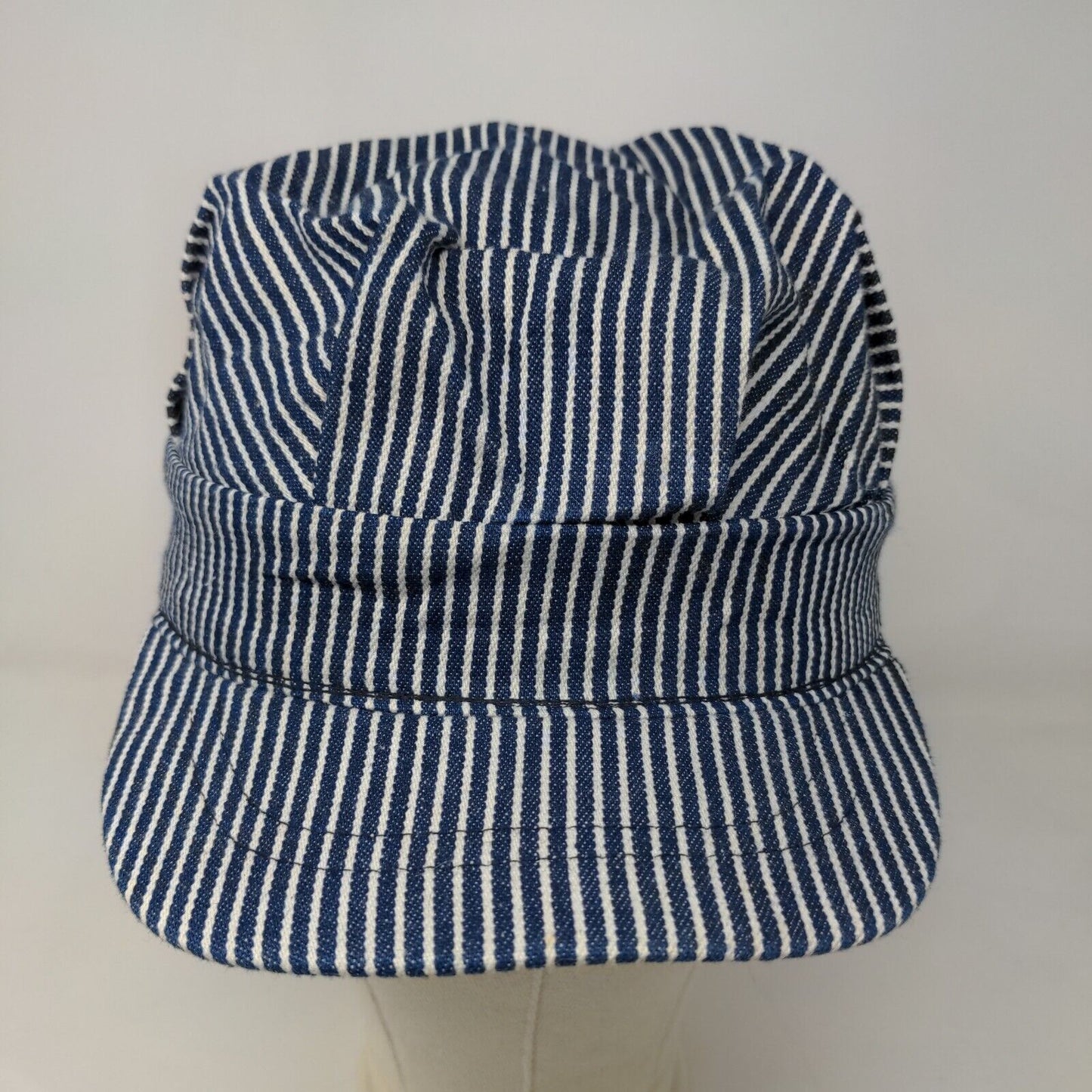 Unbranded Boy's Youth Train Conductor Hat Blue White Striped Billed